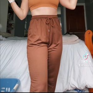 Brown jogger sweatpants